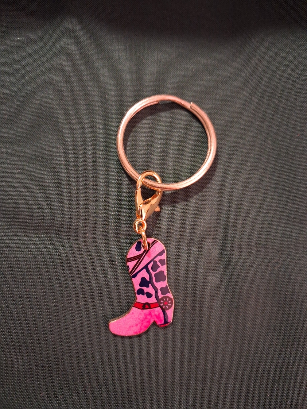 Pink Cowboy Boot Keychain